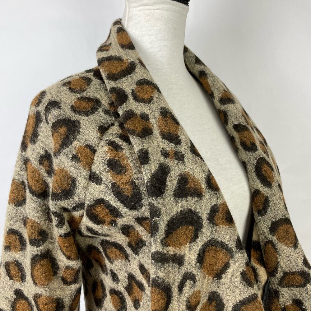 Luii | Leopard Print Wool Blend Cardigan Jacket - Picture 4 of 11